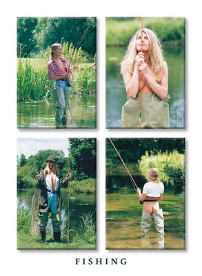 Country Cards Fishing Girls Greetings Card
